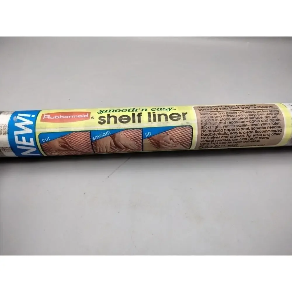 Rubbermaid Shelf & Drawer Liner w/ Tack Back 5’x20” Chocolate Gingham, Lot of 3